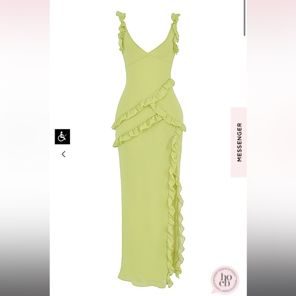 House of CB lime ruffle maxi dress - Picture 5 of 6